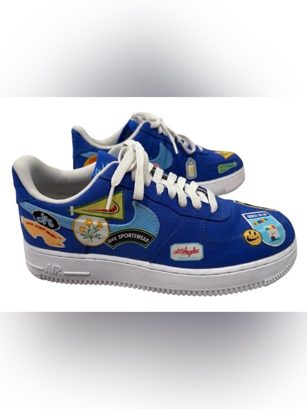 Nike Air Force 1 Low Anniversary Edition DX2306-400 Blue Patchwork Size 4Y